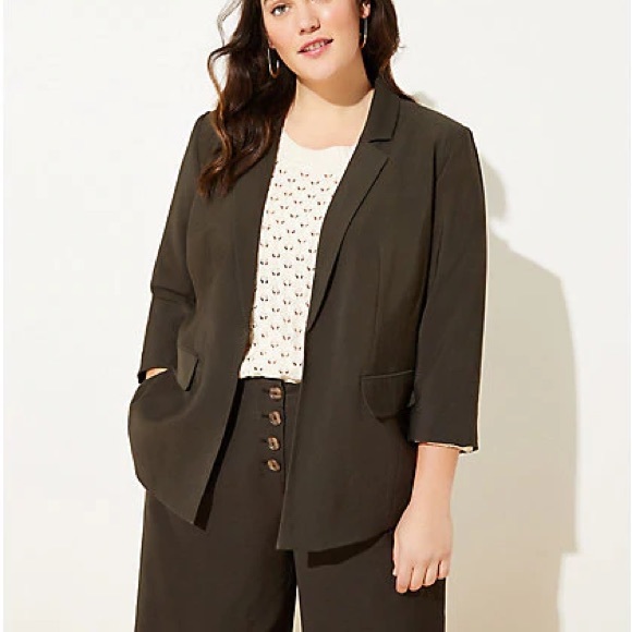 LOFT Jackets & Blazers - NWT Loft 3/4 Open Blazer Dark Army Green 16 Plus